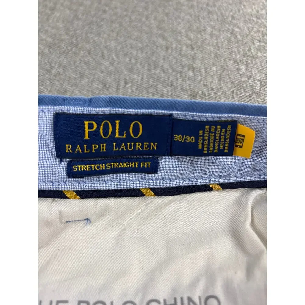 Polo Ralph Lauren Men's Sz 38/30 Blue Chino Pants Trousers Stretch Cotton - Picture 11 of 12